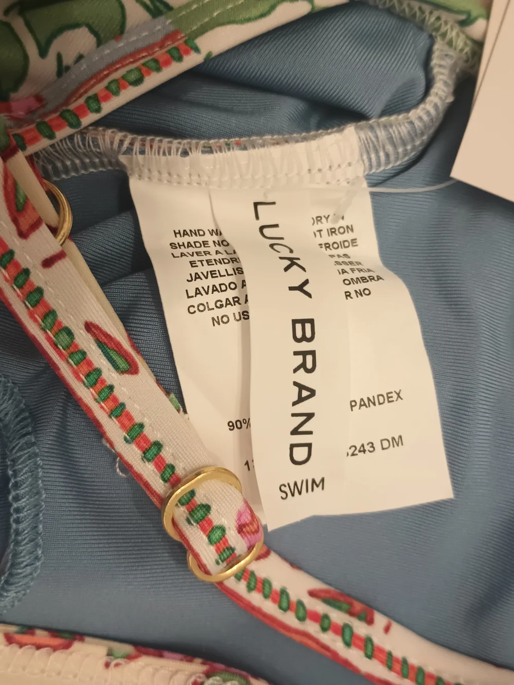 Lucky Brand Patchwork One-Piece Swimsuit M